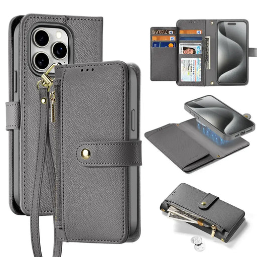 Кожен калъф Dux Ducis Lawa за iPhone 15 Pro - сив
