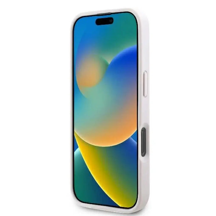 Кожен 4G калъф Guess Triangle Strass MagSafe за iPhone 16