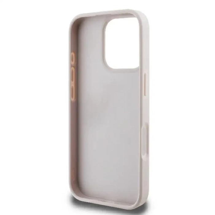 Кожен 4G калъф Guess Triangle Strass MagSafe за iPhone 16
