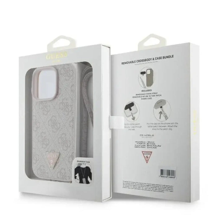 Кожен калъф с метално лого Strass Crossbody Guess за iPhone