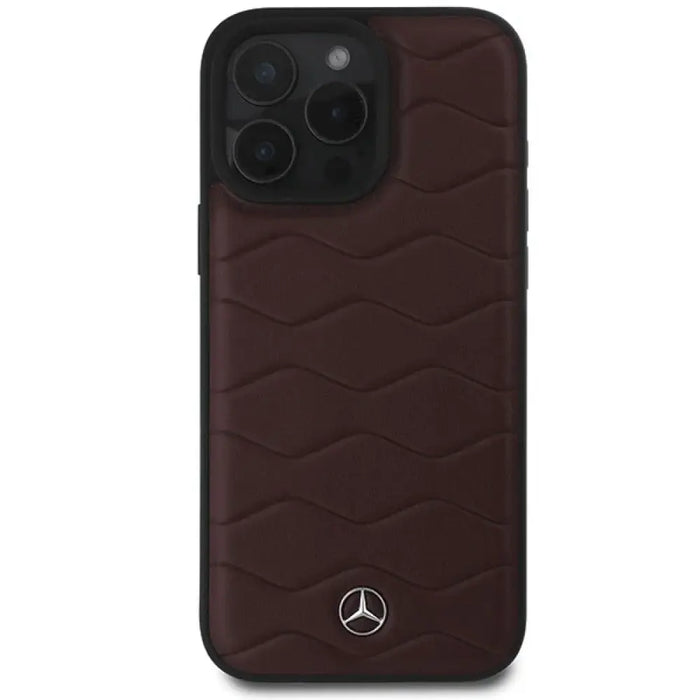 Кожен калъф Mercedes MB Waves за iPhone 16 Pro Max - червен