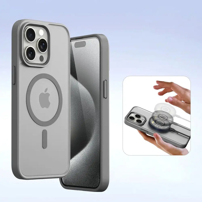 Кожен калъф Dux Ducis Lawa за iPhone 15 Pro Max - сив