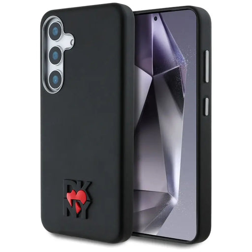 Кожен калъф DKNY Heart of NY за Samsung Galaxy S25 - черен