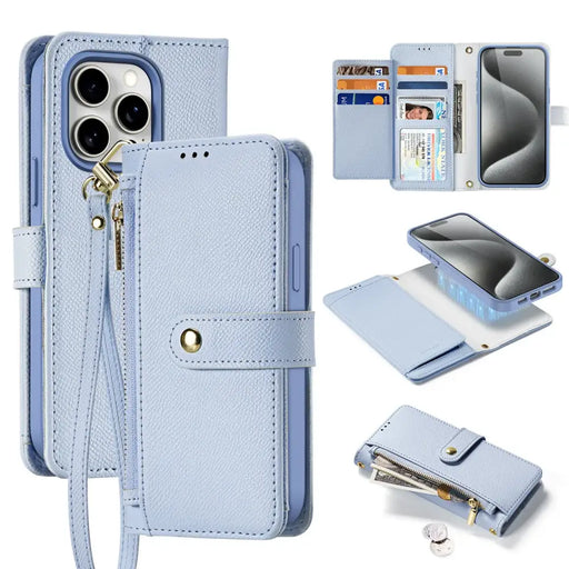 Кожен калъф Dux Ducis Lawa за iPhone 15 - син