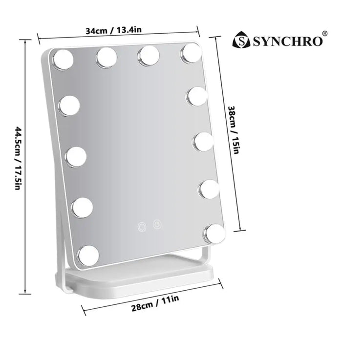 КОЗМЕТИЧНО LED ОГЛЕДАЛО SYNCHRO HOLLYWOOD 34x38