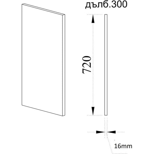 КРАЕН ПАНЕЛ ГОРЕН РЕД IRIM 1.8X30X72 СМ