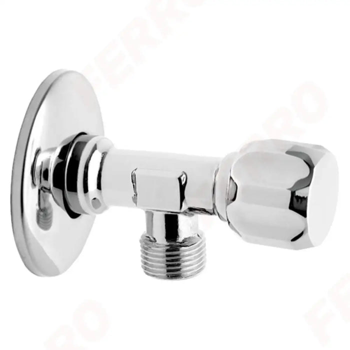 КРАН СФЕРИЧЕН 1/2X3/4 ЪГЛОВ ХРОМ FERRO
