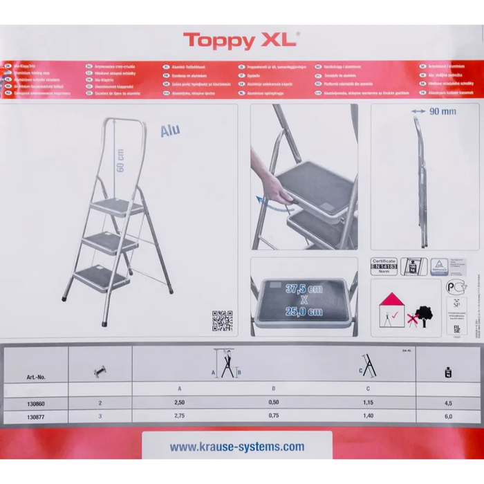 Krause Folding Step Toppy XL сребро