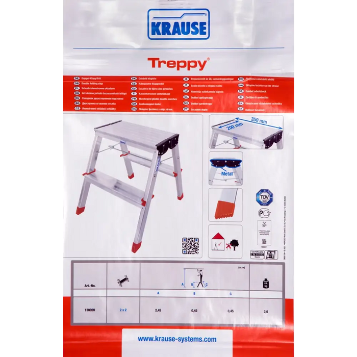 Krause Сгъваема стъпка Treppy сребро