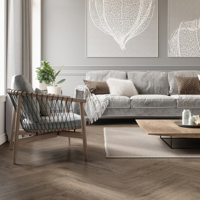 ЛАМИНИРАН ПАРКЕТ HERRINGBONE HERRINGBONE KRONO ORIGINAL MORE ДЪБ МОНТАНАРА K849, 8.00 мм, 32/AC5, ФАСКА