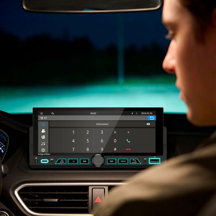 Kruger&Matz KM2017 1DIN CarPlay/Android автомобилно радио