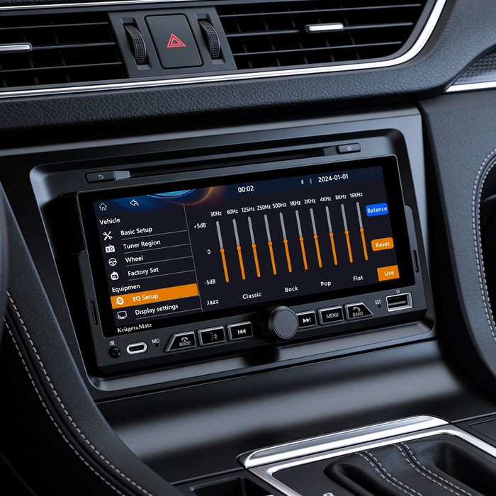 Kruger&Matz KM2017 1DIN CarPlay/Android автомобилно радио