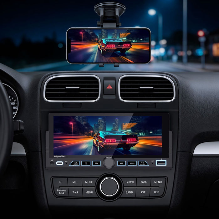 Kruger&Matz KM2017 1DIN CarPlay/Android автомобилно радио