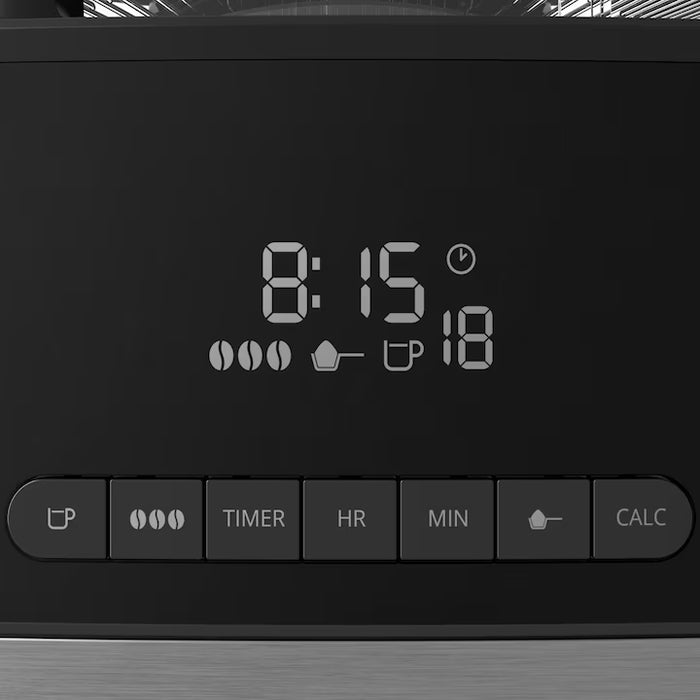 Krups KM832810 Grind & Brew, метална мелачка, 3 степени на смилане, дигитален дисплей, таймер, 1.25 л