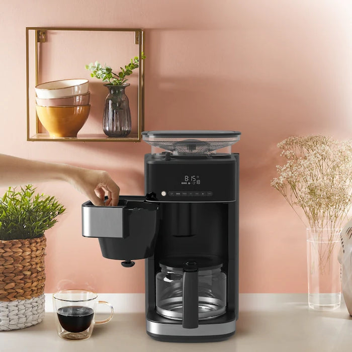 Krups KM832810 Grind & Brew, метална мелачка, 3 степени на смилане, дигитален дисплей, таймер, 1.25 л