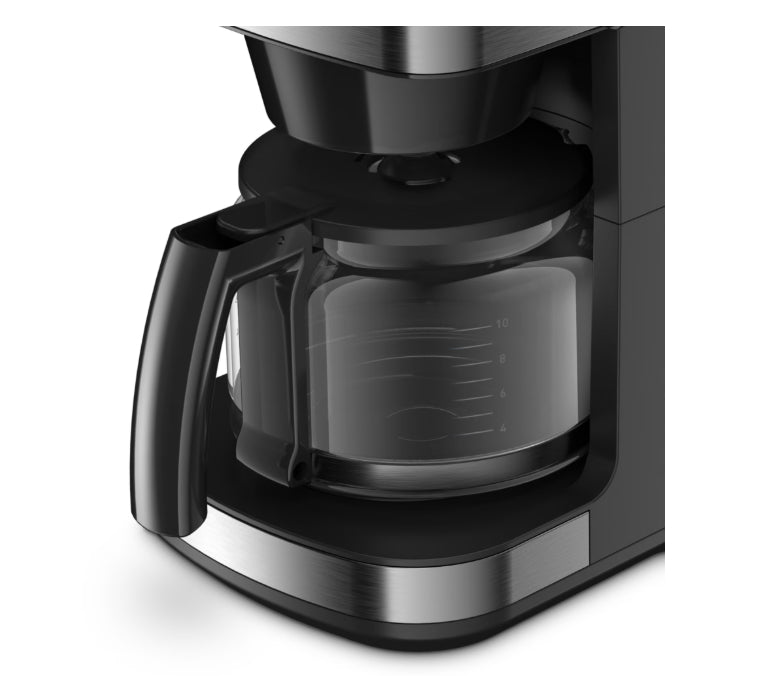 Krups KM832810 Grind & Brew, метална мелачка, 3 степени на смилане, дигитален дисплей, таймер, 1.25 л