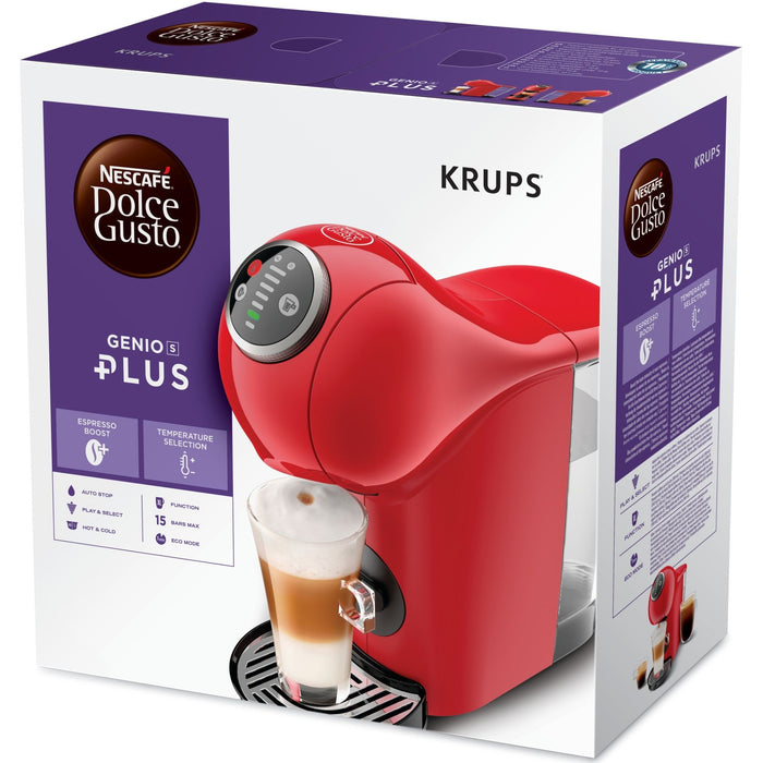 Кафемашина Krups – Dolce Gusto Genio S Plus, 15 bar, 0.8 l, червена