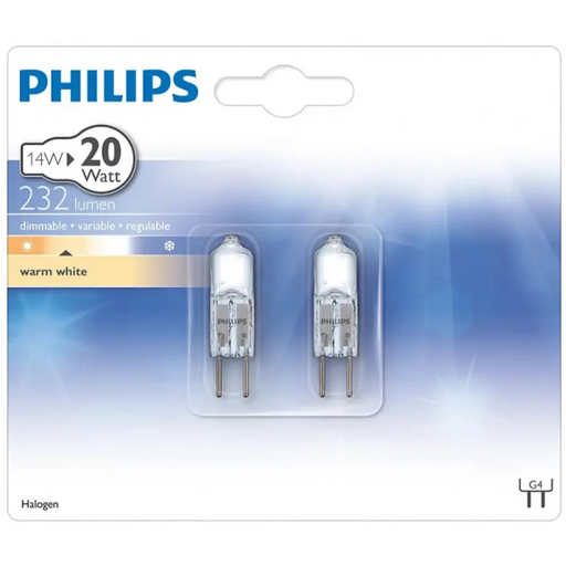 Крушка Philips Halogen амп 14 = 20W/2BL 12V G4