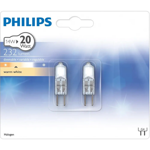 Крушка Philips Halogen амп 14 = 20W/2BL 12V G4