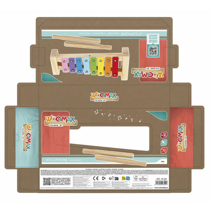 Ксилофон Woomax Дървен Метал 26 x 4,5 x 11,5 cm (6 броя)