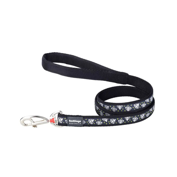 Кучешка Каишка Red Dingo STYLE DIAMOND Черен 15mm x 120 cm