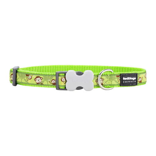 Кучешки Нашийник Red Dingo STYLE MONKEY LIME GREEN 15 mm x
