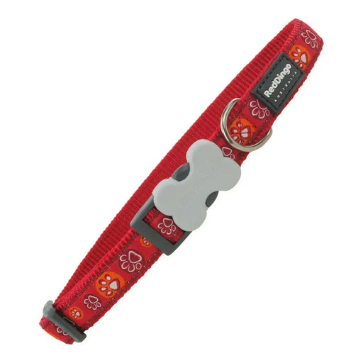 Кучешки Нашийник Red Dingo Style Червен Животинска следа