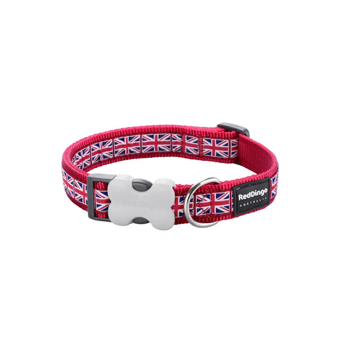 Кучешки Нашийник Red Dingo Union Jack 20-32 cm Червен