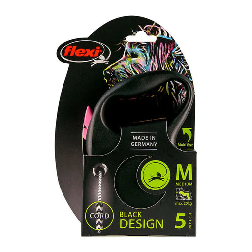 Кучешка Каишка Flexi BLACK DESIGN 5 m Розов Размер S