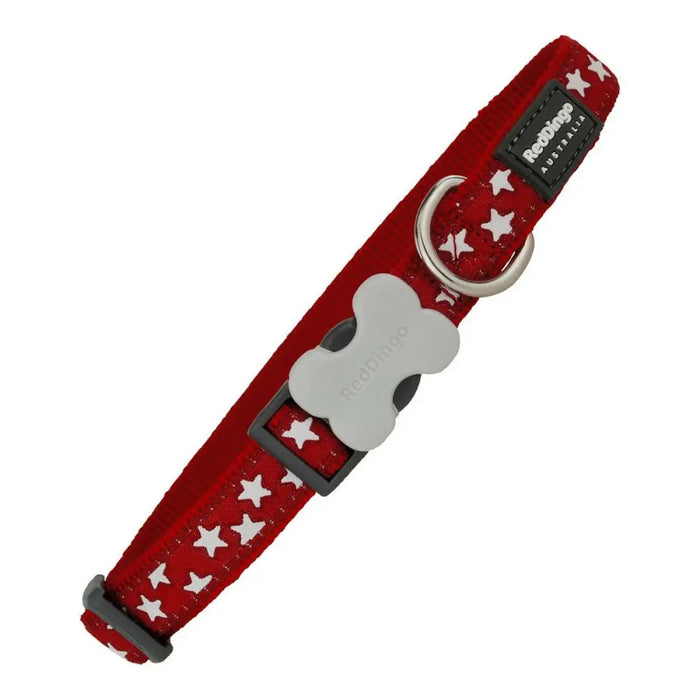 Кучешки Нашийник Red Dingo Гладък Звезда Звезди (1,5 x