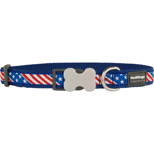 Кучешки Нашийник Red Dingo US Flag 20-32 cm Син