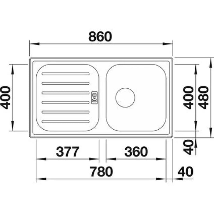 КУХНЕНСКА МИВКА BLANCO FLEX PRO 45S ДЯСНА 86Х48Х15.5