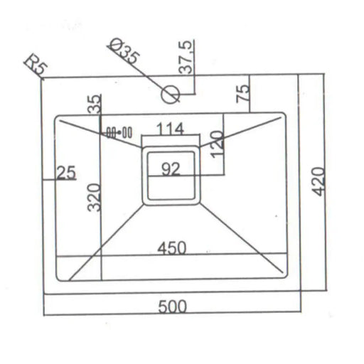 КУХНЕНСКА МИВКА INTER CERAMIC ICK 5032B 50Х42Х20 СМ. ЧЕРНА