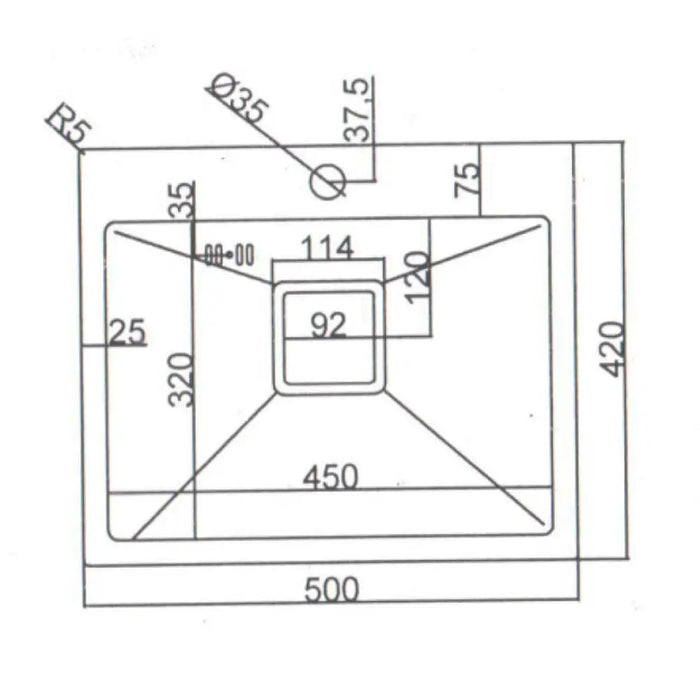 КУХНЕНСКА МИВКА INTER CERAMIC ICK 5032B 50Х42Х20 СМ. ЧЕРНА