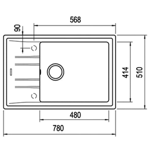 КУХНЕНСКА МИВКА TEKA STONE 60S ЛЯВА 78X51 СЛ. КОСТ
