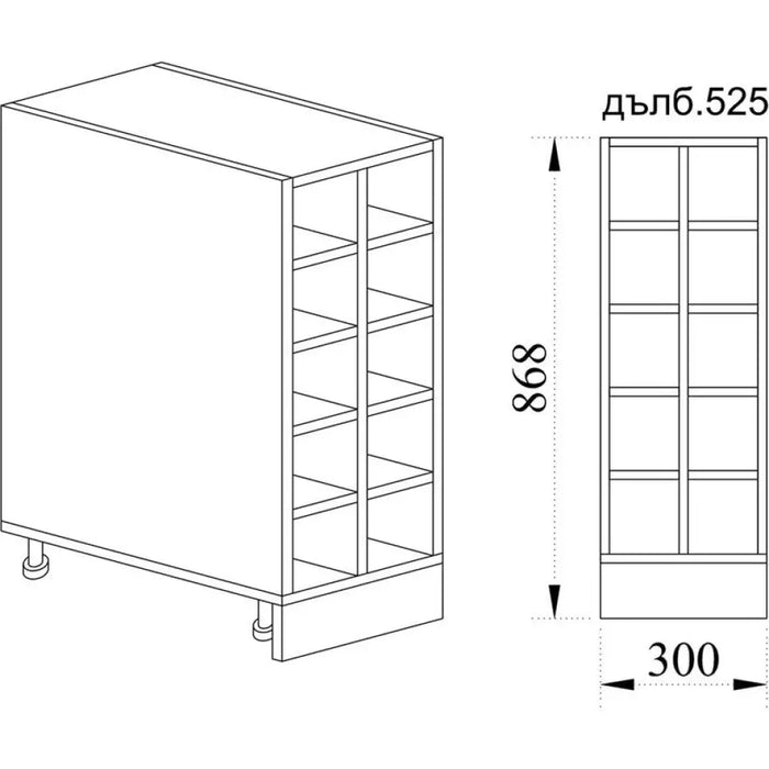 КУХНЕНСКИ ШКАФ ДОЛЕН РЕД БУТИЛИЕРА ЗА 10 БУТИЛКИ IRIM