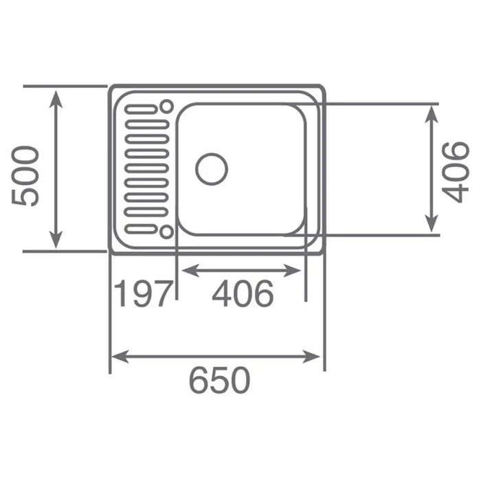 КУХНЕНСКА МИВКА TEKA SUPER BOWL 1C 65X50X19 ЛЯВА
