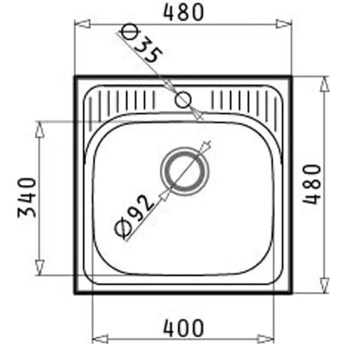 КУХНЕНСКА МИВКА PYRAMIS ET34 48Х48Х19 СМ.