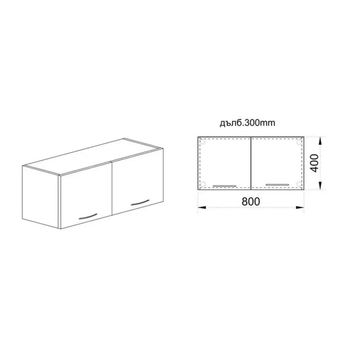 КУХНЕНСКИ ШКАФ ГОРЕН РЕД С ДВЕ ВРАТИ IRIM 80X30X40 СМ.