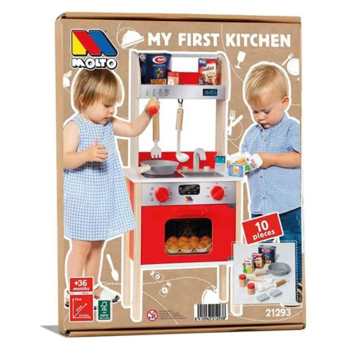 Кухня Играчка Moltó 21293 Дървен Червен (10 pcs)