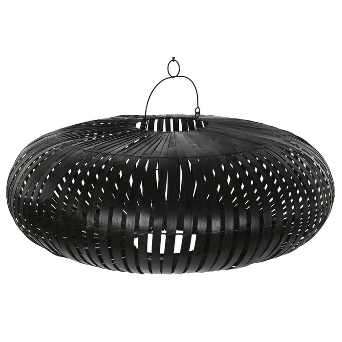 Купол на Лампа Home ESPRIT Черен Бамбук 80 x 80 x 30 cm