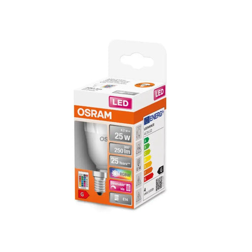 КУТИЯ LED ЛАМПИ CLP25 RGB REM 4.2W/827 230V FR E14 LEDVANCE