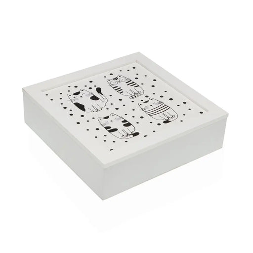 Кутия за бижута Versa GATTO Дървен MDF 24 x 7 x 24 cm