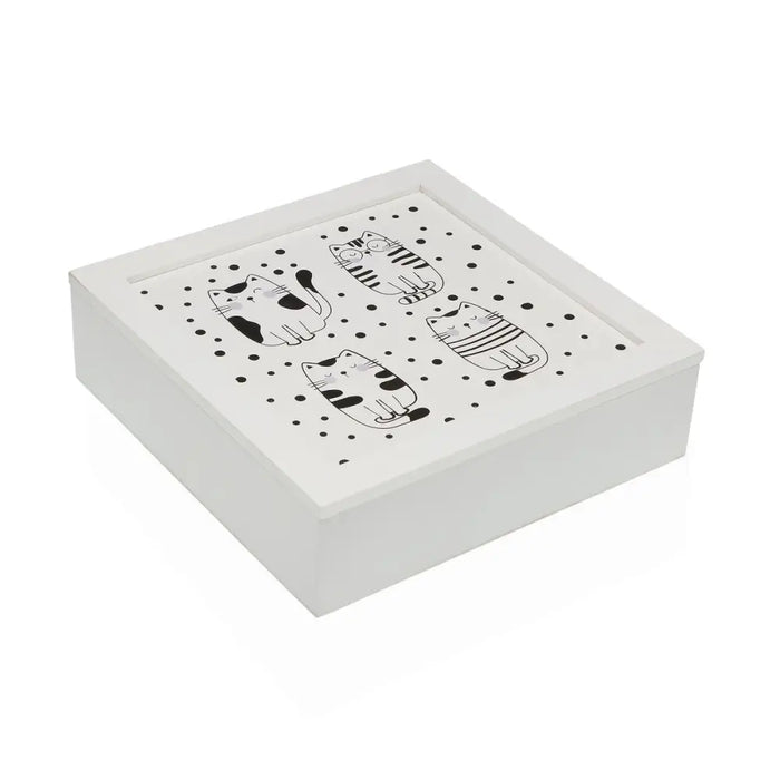 Кутия за бижута Versa GATTO Дървен MDF 24 x 7 x 24 cm