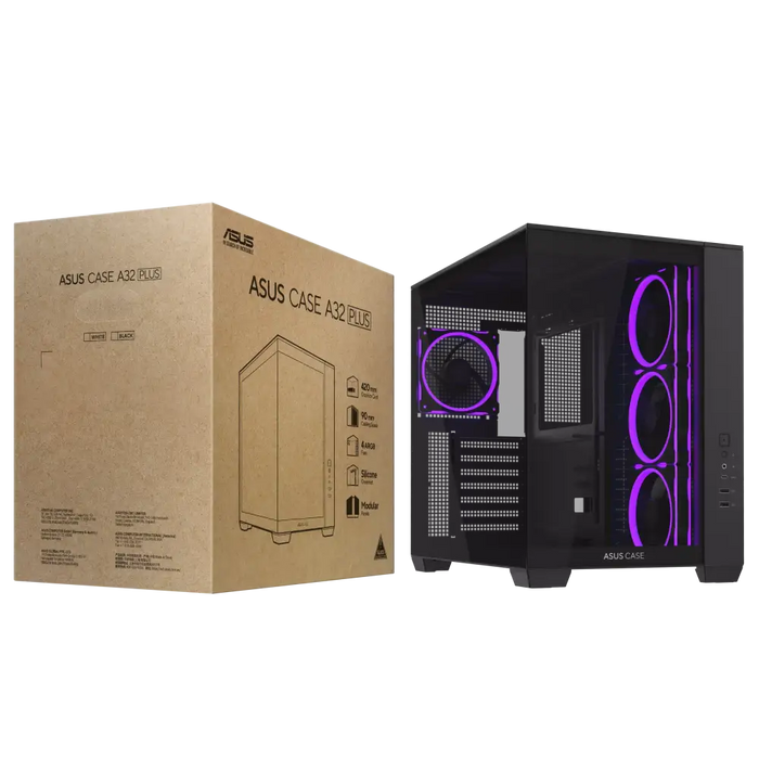Кутия ASUS A32 PLUS Tempered Glass + 4 ARGB Вентилатора