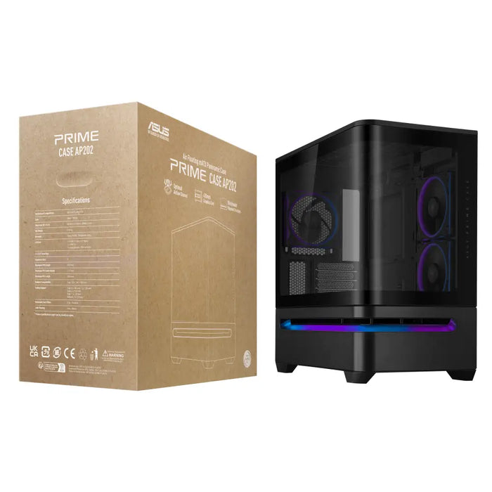 Кутия ASUS Prime AP202 ARGB mATX + 3 ARGB Вентилатора