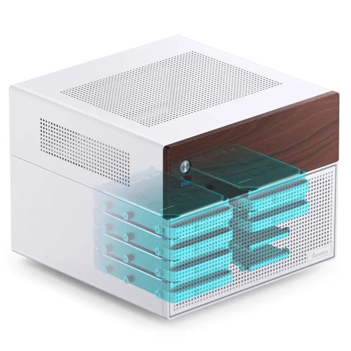 Кутия Jonsbo N4 NAS m-ATX Бяла