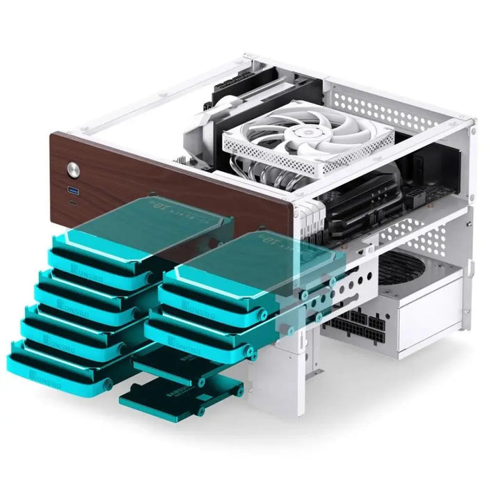 Кутия Jonsbo N4 NAS m-ATX Бяла