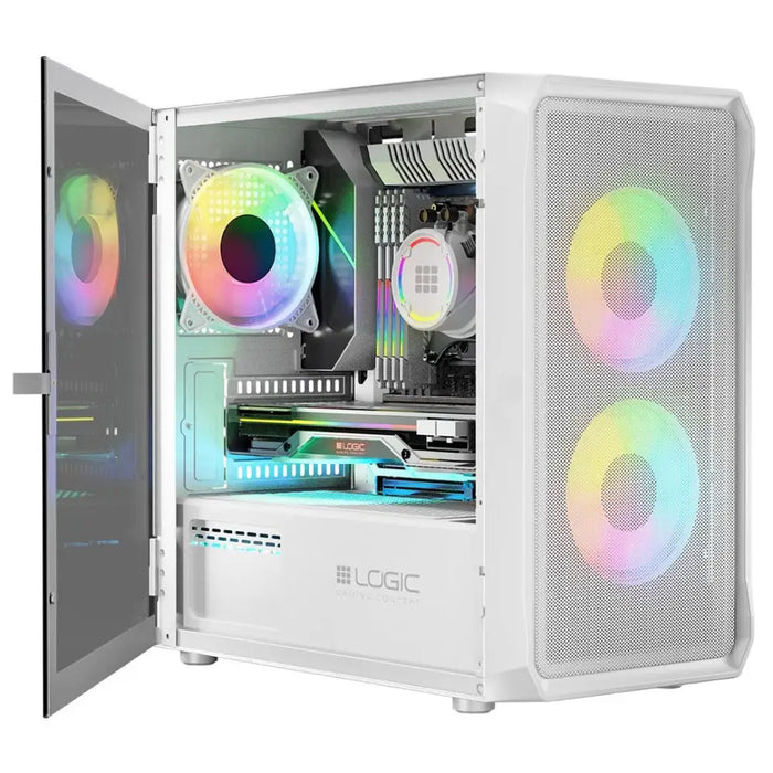 Кутия Logic PORTOS ARGB MINI USB 3.0 бяла