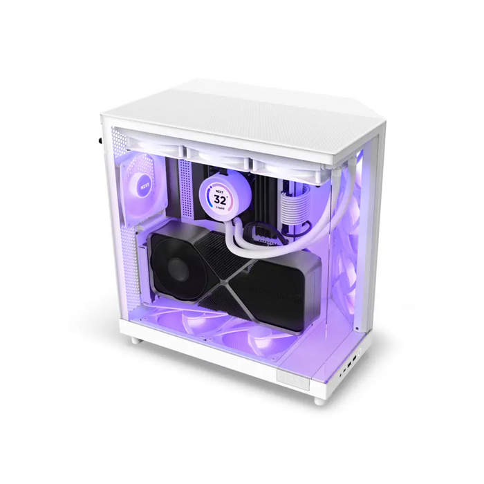 Кутия NZXT H6 Flow RGB Matte White - Middle Tower